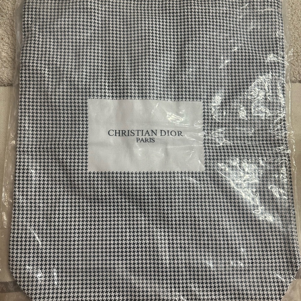 Dior Black and White Houndstooth Tote Bag
